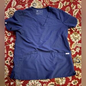 Figs Women's Short Sleeve Top in Deep Blue